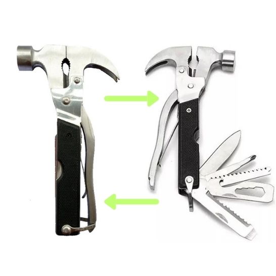Martillo Multiherramienta 18 en 1 - Compacto para Hogar, Auto y Camping