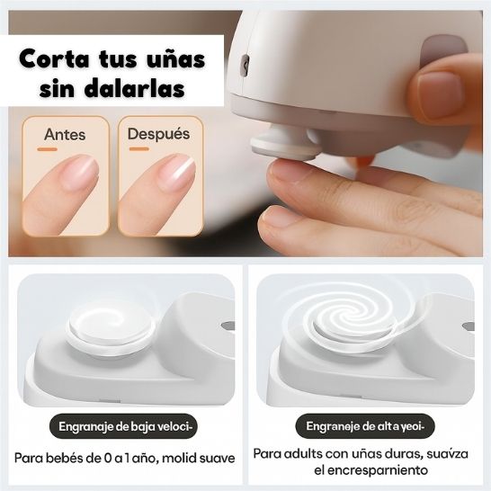 Cortaúñas Eléctrico Automático – Seguro, Silencioso y Recargable USB