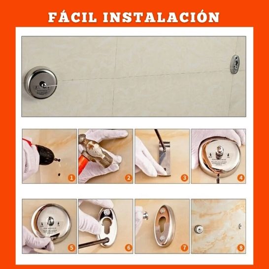 Tendedero Retráctil en Acero Inoxidable de 2.8 m , Capacidad 5 kg, Ahorra Espacio, Interior/Exterior