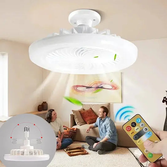 ❄️Ventilador de techo moderno con lámpara ¡Refresca y alumbra sin ruido!